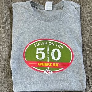 Kansas City Chiefs Men’s Unisex 5k Finish on the 50 Short Sleeve T-shirt XL